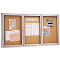  | Quartet 2366 Enclosed Bulletin Board, Natural Cork/fiberboard, 72 X 36, Silver Aluminum Frame image number 0