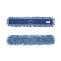 Mops | Boardwalk BWK1148 48 in. x 5 in. Cotton/Synthetic Blend Dust Mop Head - Blue image number 1