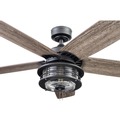 Ceiling Fans | Honeywell 51631-45 52 in. Foxhaven Farmhouse Indoor Outdoor Ceiling Fan with Light - Matte Black image number 2