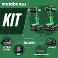 Combo Kits | Metabo HPT KC18DDXSM 18V MultiVolt Brushless Lithium-Ion Cordless Sub-Compact Drill and Impact Driver Combo Kit with 2 Batteries (2 Ah) image number 1