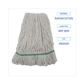 Mops | Boardwalk BWK502WHNB Premium Standard Cotton/Rayon Fiber Mop Head - Medium, White (12/Carton) image number 4