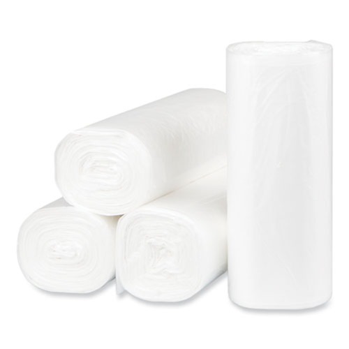 Trash Bags | Inteplast Group S243308N 16-Gallon 8 Microns 24 in. x 33 in. High-Density Commercial Can Liners - Natural (1000-Piece/Carton) image number 0