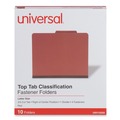 Office Jansan | Universal UNV10250 4-Section Pressboard Classification Folder - Letter, Red (10/Box) image number 0