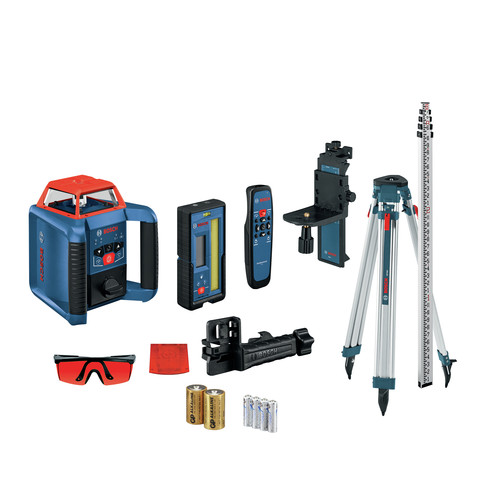 Rotary Lasers | Factory Reconditioned Bosch GRL2000-40HVK-RT REVOLVE2000 Self-Leveling Horizontal/Vertical Cordless Rotary Laser Kit image number 0