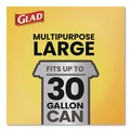 Cleaning & Janitorial Supplies | Glad 78966 Guaranteed Strong 30 in. x 33 in. 1.05 mil 30 Gallon Three-Ply Large Drawstring Trash Bags - Black (168/Carton) image number 7