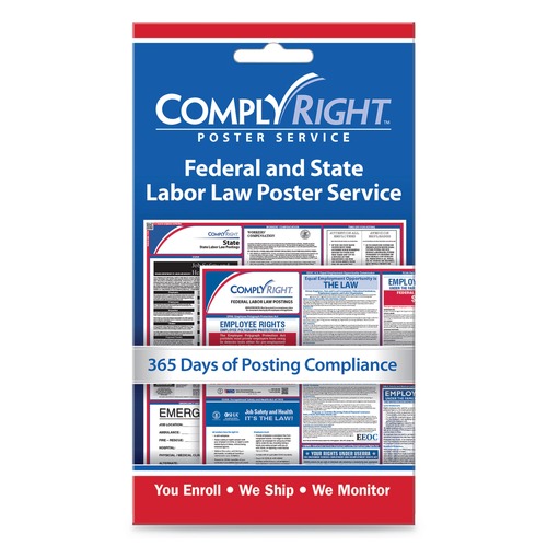 Office & Office Supplies | ComplyRight 098433 4 in. x 7 in. State/Federal Labor Law Poster Service image number 0