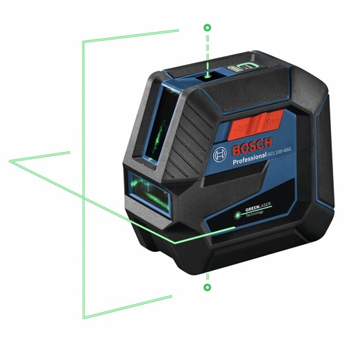 Measuring Tools | Factory Reconditioned Bosch GCL100-40G-RT Green-Beam Self-Leveling Cross-Line Laser with Plumb Points image number 0