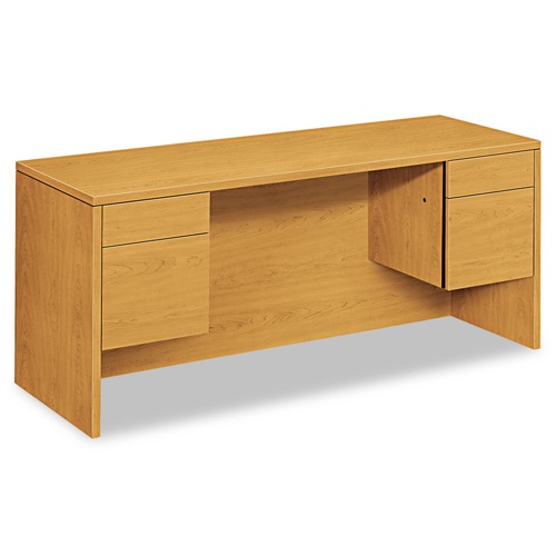 Office Filing Cabinets & Shelves | HON H10565.CC 10500 Series 60 in. x 24 in. x 29.5 in. Kneespace Credenza With 3/4-Height Pedestals - Harvest image number 0