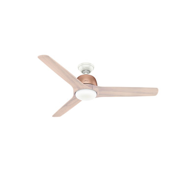Hunter 59425 54 in. Norden Satin Copper Ceiling Fan with Light Kit and Remote