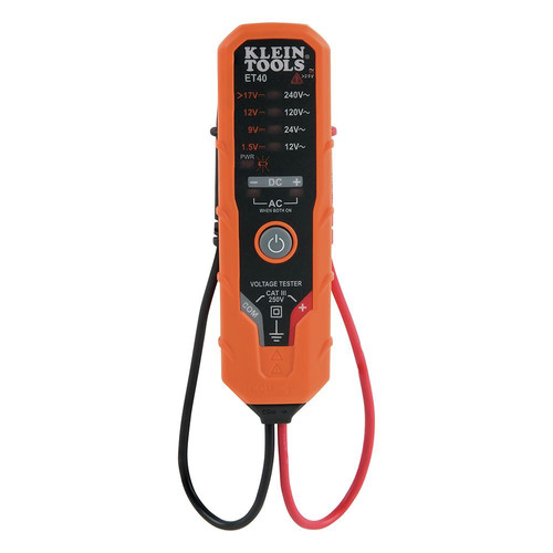 Detection Tools | Klein Tools ET40 12-240V AC 1.5-24V DC Electronic AC/DC Voltage Tester image number 0