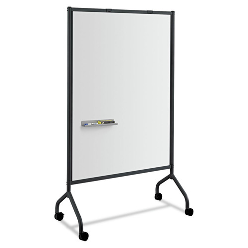  | Safco 8511BL Impromptu 42 in. x 21.5 in. x 72 in. Magnetic Whiteboard Collaboration Screen - White/Black image number 0