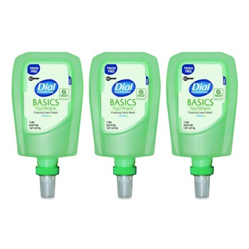 Dial Professional 1 L Basics Hypoallergenic Foaming Hand Wash Refill for FIT X2 Touch Free Dispenser - Fresh Floral Scent (3/Carton)