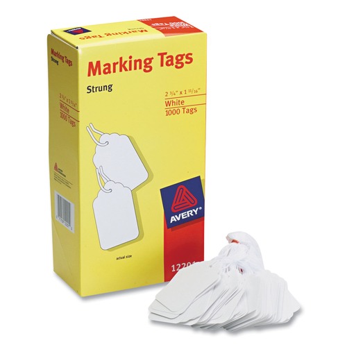 Office Jansan | Avery 12201 2.75 in. x 1.69 in. Medium-Weight Marking Tags - White (1000/Box) image number 0