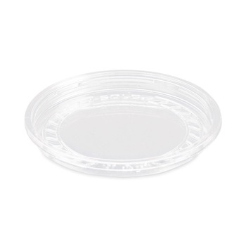 Dart LG8R-0090 Bare Eco-Forward RPET Recessed 8 oz. Deli Container Lids - Clear (10-Pack/Carton, 50-Piece/Pack)