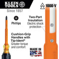 Klein Tools 33528 9-Piece 1000V Insulated Slotted and Phillips Screwdriver Set image number 1