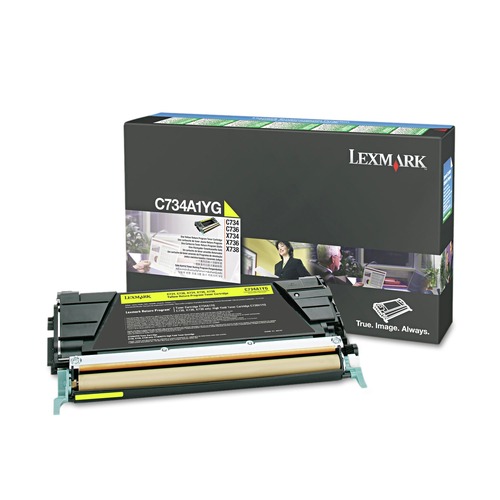 Office Jansan | Lexmark C734A1YG C734A1YG 6,000 Page-Yield Return Program Toner - Yellow image number 0