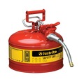 Containers | Justrite 7225120 AccuFlow 2.5 Gallon 5/8 in. Type II Metal Hose Steel Safety Can for Flammables - Red image number 0