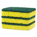 Sponges & Scrubbers | S.O.S. 91029 2.5 in. x 4.5 in. Heavy Duty Scrubber Sponge - Yellow/Green (8 Packs/Carton, 3/Pack) image number 1