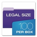 Office Jansan | Pendaflex 4350 1/3 VIO 1/3-Cut Assorted Tabs Interior Legal File Folders - Violet (100/Box) image number 4