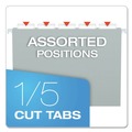 Office Jansan | Pendaflex 81604 1/5-Cut Tabs Letter Size Colored Hanging Folders - Gray (25/Box) image number 3