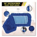 Mops | Gritt Commercial GRI1823612PK 36 in. x 5 in. Microfiber Looped Dust Mop Pad Head - Blue (12/Carton) image number 2