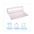 Trash & Waste Bins | Boardwalk Z8048HNKR01 40 in. x 48 in. 45 Gallon 13 mic High Density Industrial Coreless Roll Can Liners - Natural (250/Carton) image number 7