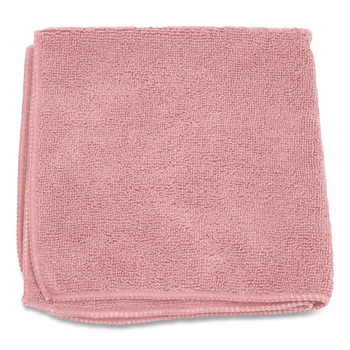 Boardwalk 12 in. x 12 in. Microfiber Cloths - Pink (12/Pack)
