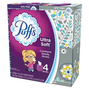 Puffs 2-Ply Ultra Soft Facial Tissue - White (4/Pack)