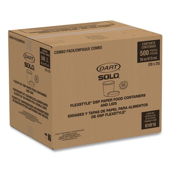 SOLO KHB16A-J8000 16 oz Flexstyle Double Poly Paper Food Combo Packs - Symphony (500/Carton)