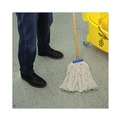 Mops | Boardwalk BWK720C 20 oz. Economical Lie-Flat Cotton Fiber Mop Head - White (12/Carton) image number 8