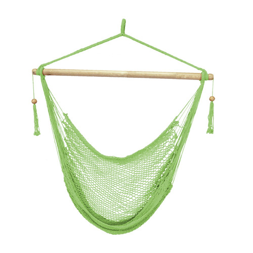Outdoor Living | Bliss Hammock BHC-412LG 265 lbs. Capacity Tahiti Island Rope Hammock Chair with 40 in. Wood Spreader - Green image number 0