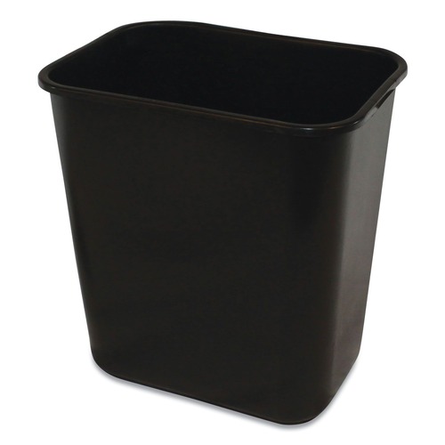Impact IMP 7702-5 28 Quart Plastic Soft-Sided Wastebasket - Black (12/Carton) image number 0