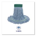Cleaning & Janitorial Supplies | Boardwalk BWK502BLCT 5 in. Headband Super Loop Cotton/Synthetic Fiber Wet Mop Head - Medium , Blue (12/Carton) image number 7