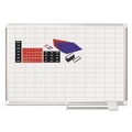  | MasterVision MA0392830A 1 in. x 2 in. Grid 36 in. x 24 in. Aluminum Lacquered Steel Magnetic Dry Erase Planning Board with Accessories - White/Silver image number 0