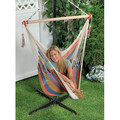 Outdoor Living | Bliss Hammock BHC-412LB 265 lbs. Capacity Tahiti Island Rope Hammock Chair with 40 in. Wood Spreader - Light Blue image number 1