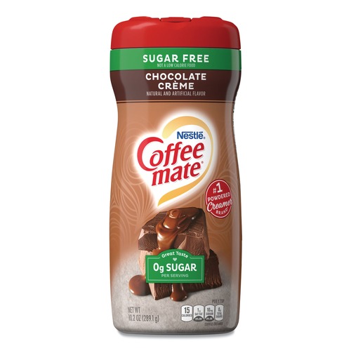 Food Service | Coffee-Mate 12175855 10.2 oz Canister Powdered Creamer - Sugar Free Chocolate Cream image number 0