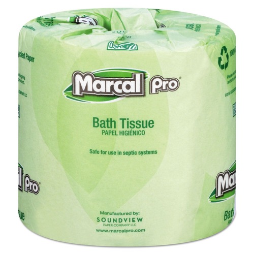 Toilet Paper | Marcal PRO 3001 100% Recycled Septic Safe 2 Ply Bathroom Tissue - White (48/Carton) image number 0