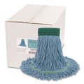 Cleaning & Janitorial Supplies | Boardwalk BWK502BLCT 5 in. Headband Super Loop Cotton/Synthetic Fiber Wet Mop Head - Medium , Blue (12/Carton) image number 0