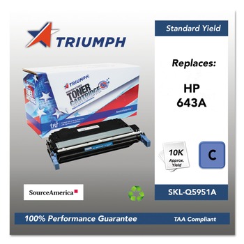 Triumph Remanufactured Q5951A (643A) 10,000 Page-Yield Toner - Cyan