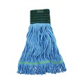 Mops | Boardwalk BWK402BL Cotton/Rayon Fiber Premium Standard Mop Head - Medium, Blue (12/Carton) image number 2