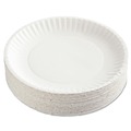  | AJM Packaging Corporation AJM CP9GOEWH 9 in. Gold Label Coated Paper Plates - White (100/Pack, 10 Packs/Carton) image number 2
