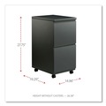 Office Carts & Stands | Alera ALEPBFFCH 14.96 in. x 19.29 in. x 27.75 in. 2 Legal/Letter-Size File Drawers Left or Right File Pedestal with Full-Length Pull - Charcoal image number 5