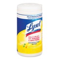 Disinfectants | LYSOL Brand 19200-77182 1 Ply 7 in. x 7.25 in. Lemon and Lime Blossom Disinfecting Wipes -  White, (80 Wipes/Canister, 6 Canisters/Carton) image number 2
