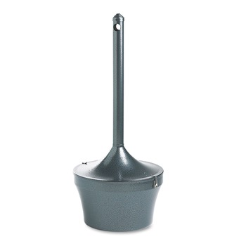 SMOKING RECEPTACLES | Rubbermaid Commercial FGR1639EHGR Aladdin 4.5-Gallon Round Steel Smokers' Station (Charcoal)