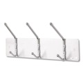 Office Jansan | Safco 4161 18 in. x 3-3/4 in. x 7 in. Three Ball-Tipped Double-Hooks Metal Wall Rack - Satin Metal image number 2