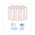 Trash & Waste Bins | Boardwalk Z8048HNKR01 40 in. x 48 in. 45 Gallon 13 mic High Density Industrial Coreless Roll Can Liners - Natural (250/Carton) image number 2