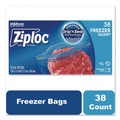 Food Service | Ziploc 351177 6.97 in. x 7.7 in. 32 oz. Zipper Freezer Bags - Clear (38 Bags/Box, 9 Boxes/Carton) image number 1