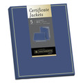 Bulk Savings Pricing 1 | Southworth PF6-02 12 in. x 9.5 in. 88 lbs. Felt Finish Stock Certificate Jacket - Navy/Gold Border (5/Pack) image number 0