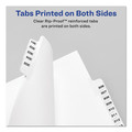 Office Jansan | Avery 01392 11 in. x 8.5 in. 26-Tab Exhibit V Avery-Style Preprinted Legal Side Tab Divider - White (25/Pack) image number 3