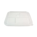 Food Service | World Centric TRLCSBB 12.1 in. x 9.8 in. x 0.8 in. Plastic Lids for Fiber Bento Box Containers - Clear (300/Carton) image number 0